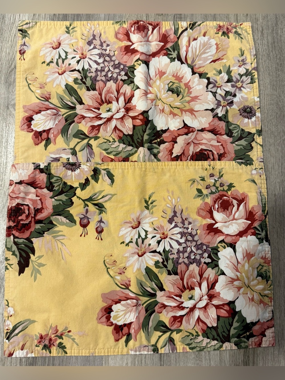 Set of 2 Ralph Lauren Sophie Brooke Fabric Placemats, Rectangular Reversible